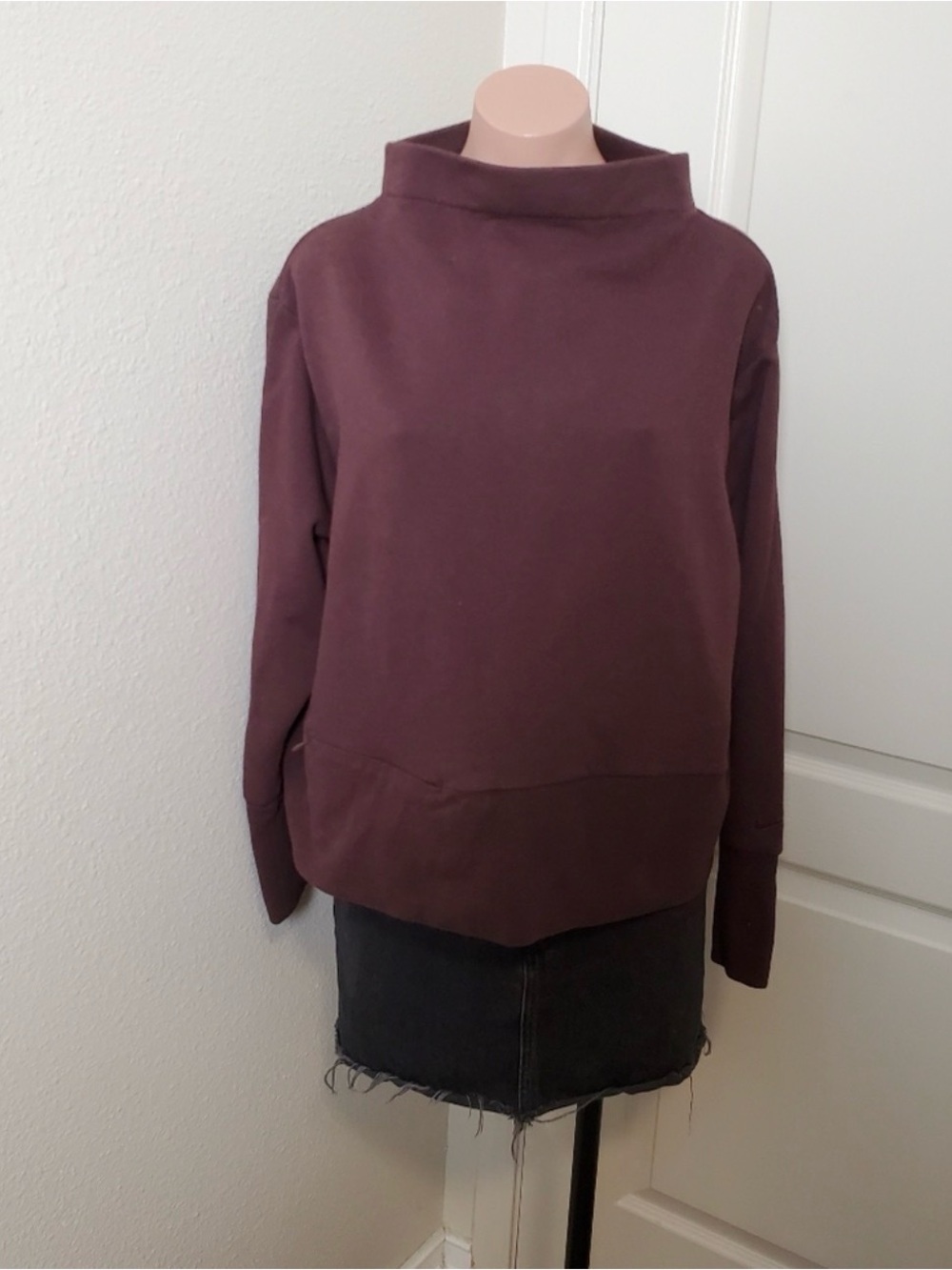 Nike Women's Mock Neck Pullover Sweatshirt - Plum